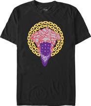 Crooks & Castles Men's Crooks & Castles Medusa Gold Chains  Graphic T-Shirt