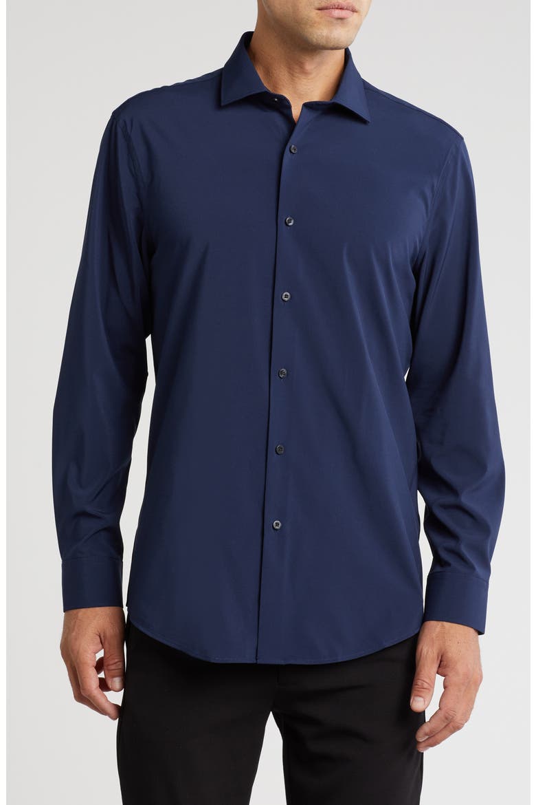 perry ellis tech dress shirt Perry Ellis Mens Travel Luxe Non Iron Tech Dress Shirt Navy WHITE 15.5 32/33