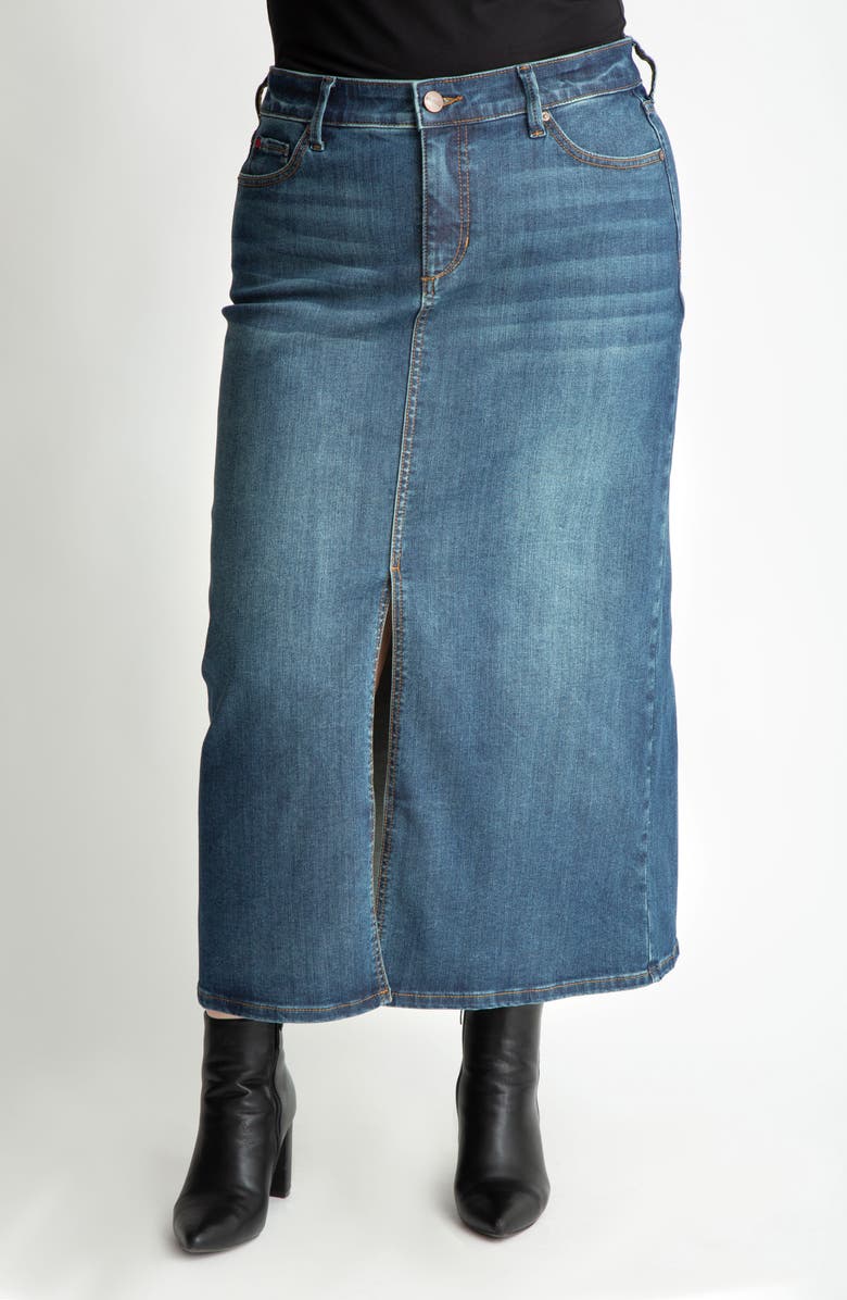 SLINK Jeans Denim Maxi Skirt, Main, color,