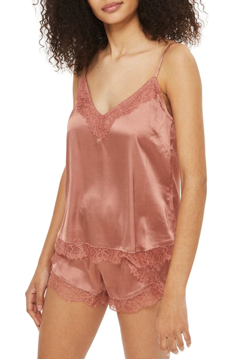 Ella Lace Short Pajama Set, Main, color, RUST