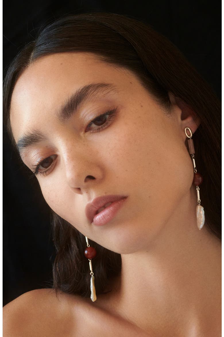 Roses Drop Earrings, Alternate, color, SILVER