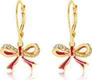 Chanteur Kids' Red Bow Lever-Back Earrings