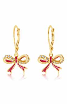 Chanteur Kids' Red Bow Lever-Back Earrings