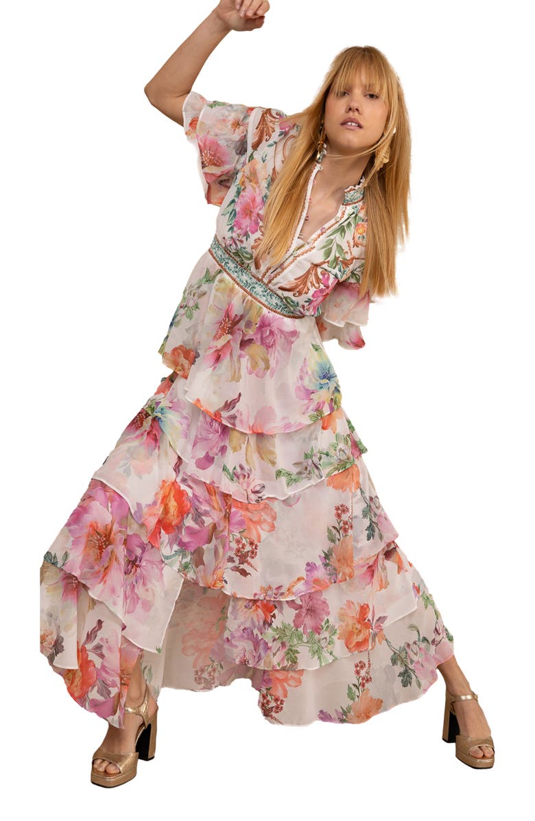 Hale Bob Itzayana Chiffon Maxi Dress, Alternate, color, Ivory