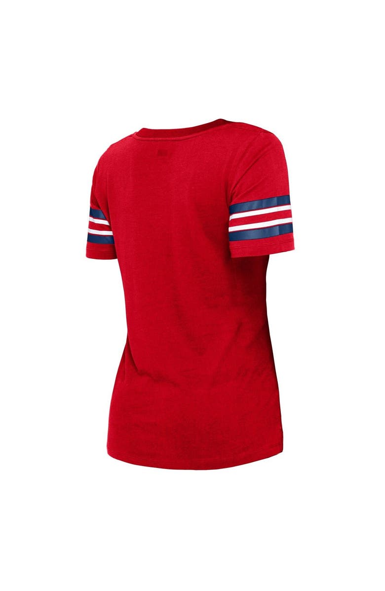 New Era Women's New Era Red Los Angeles Angels Team Stripe T-Shirt, Alternate, color,