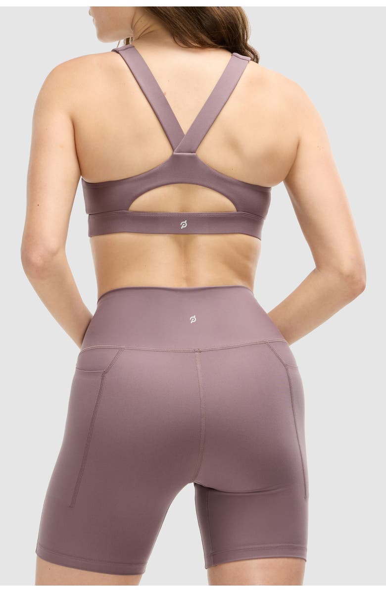 Peloton Cadent Mid Neck V Strap Bra, Alternate, color, Sparrow