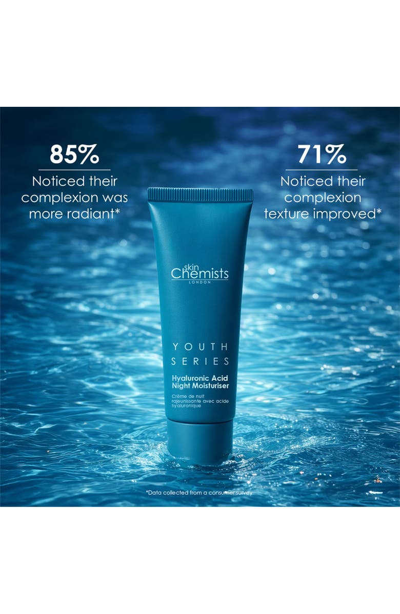 SKINCHEMISTS Youth Series 1% Hyaluronic Acid Night Moisturiser 50ml for Dryness, Fine Lines & Wrinkles, Alternate, color, White