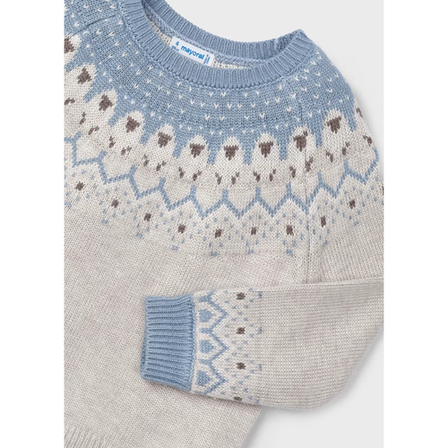 Mayoral Jacquard Pattern Sweater In Blue