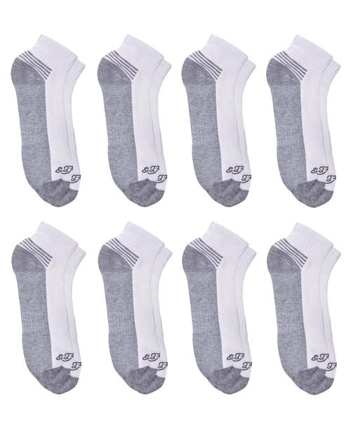 Ed Hardy Athletic Half Cushion Quarter Sock 8-pack In White
