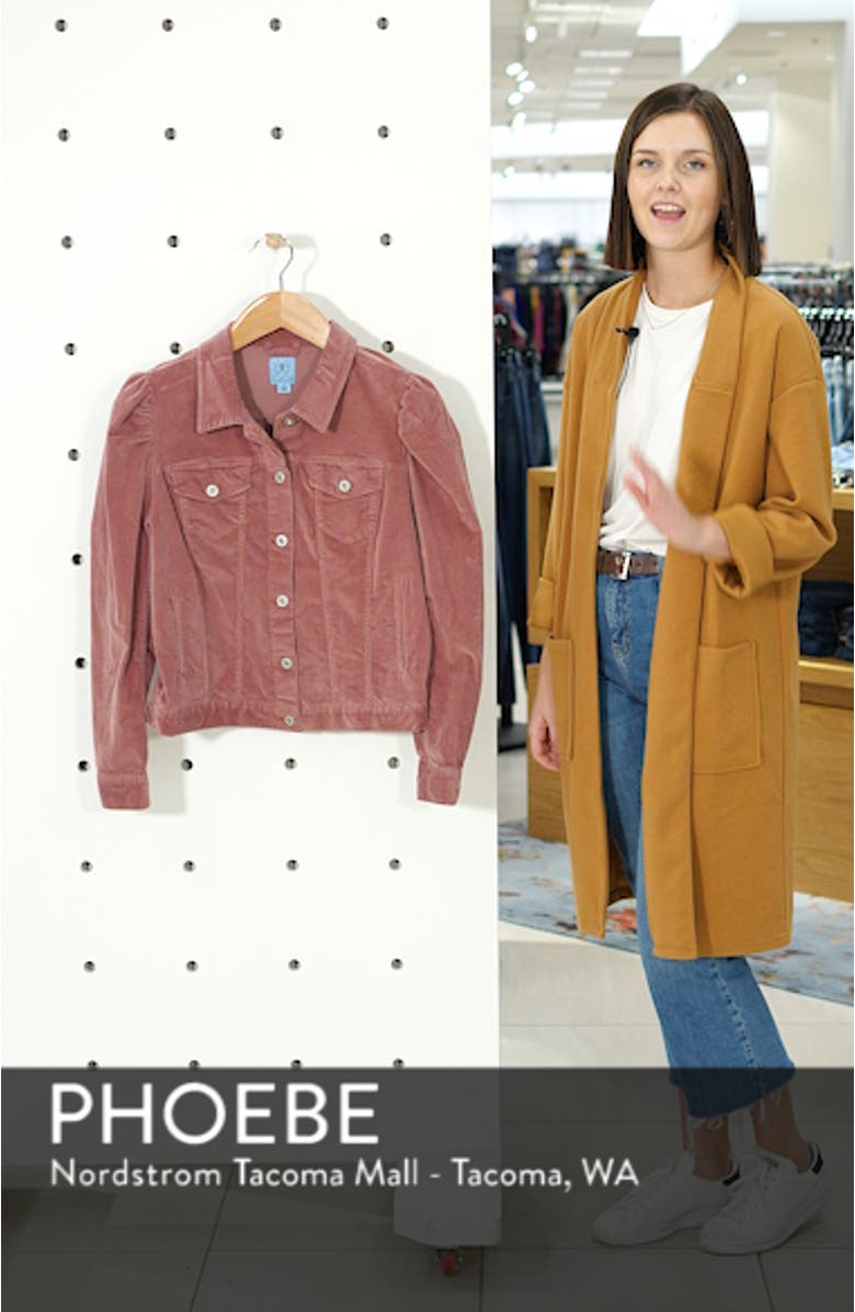 Puff Sleeve Stretch Cotton Corduroy Jacket, sales video thumbnail