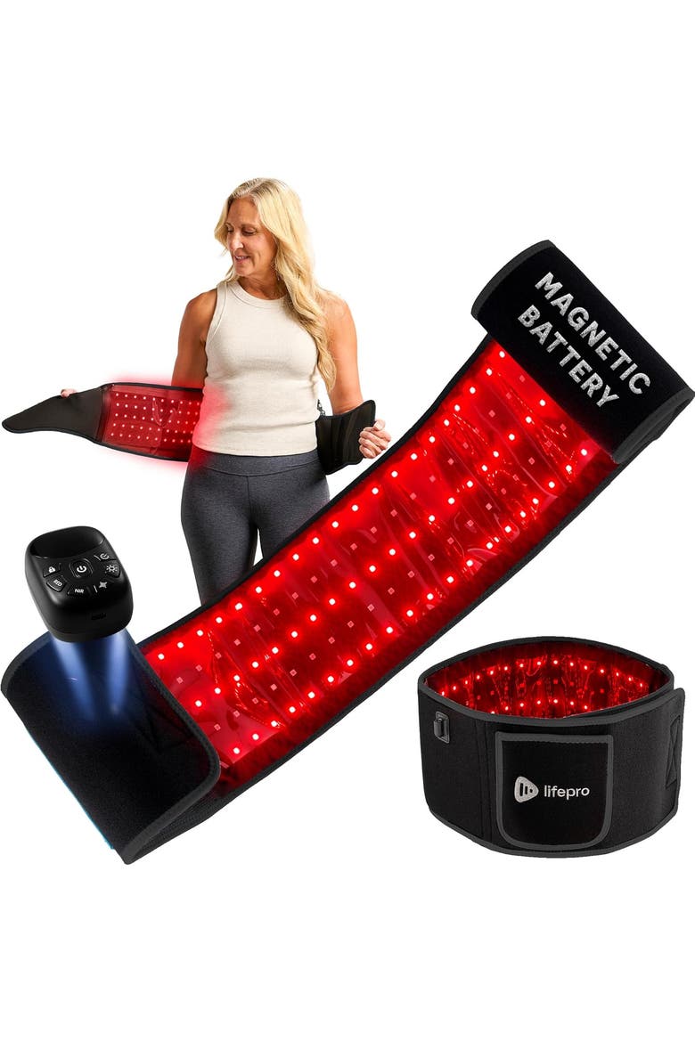 Allevared Elite Red Light Therapy Belt 660nm & 850nm Rechargeable Infrared light, Main, color, Black
