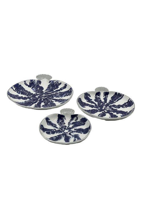 Lunares La Mar Round Serving Platter In Blue