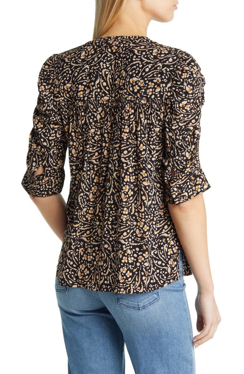 Wit & Wisdom Smocked Elbow Sleeve Blouse, Alternate, color,