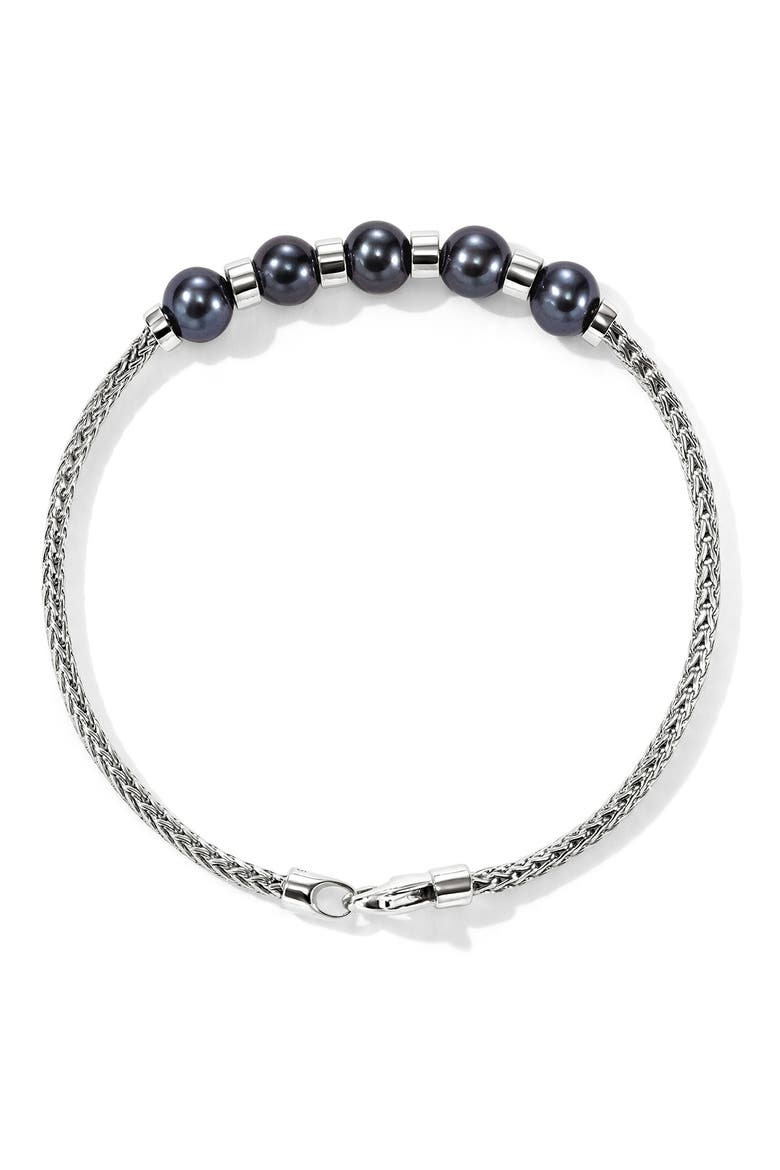 JH Essential Grey Pearl Bracelet, 2.5mm, Alternate, color, SILVER GREY
