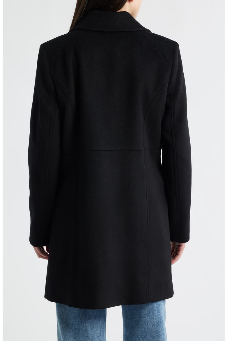 Front Zip Wool Blend Coat, Alternate, color, BLACK