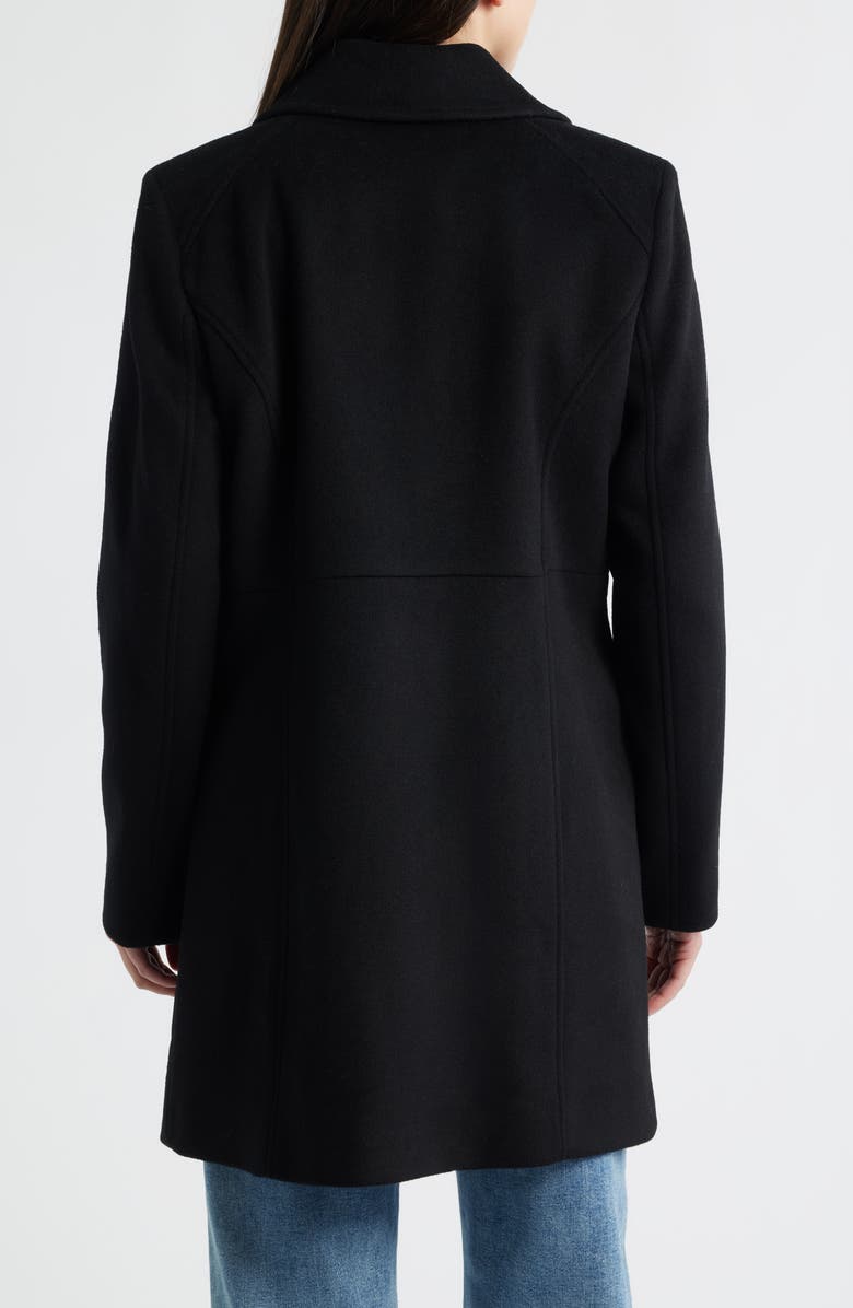 Michael Kors Front Zip Wool Blend Coat, Alternate, color, Black