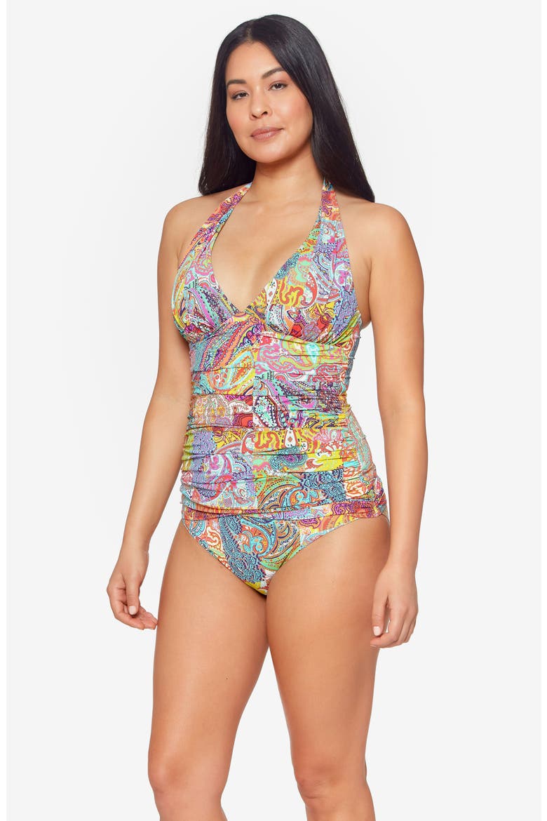 Halter Tankini Top, Alternate, color, MULTI