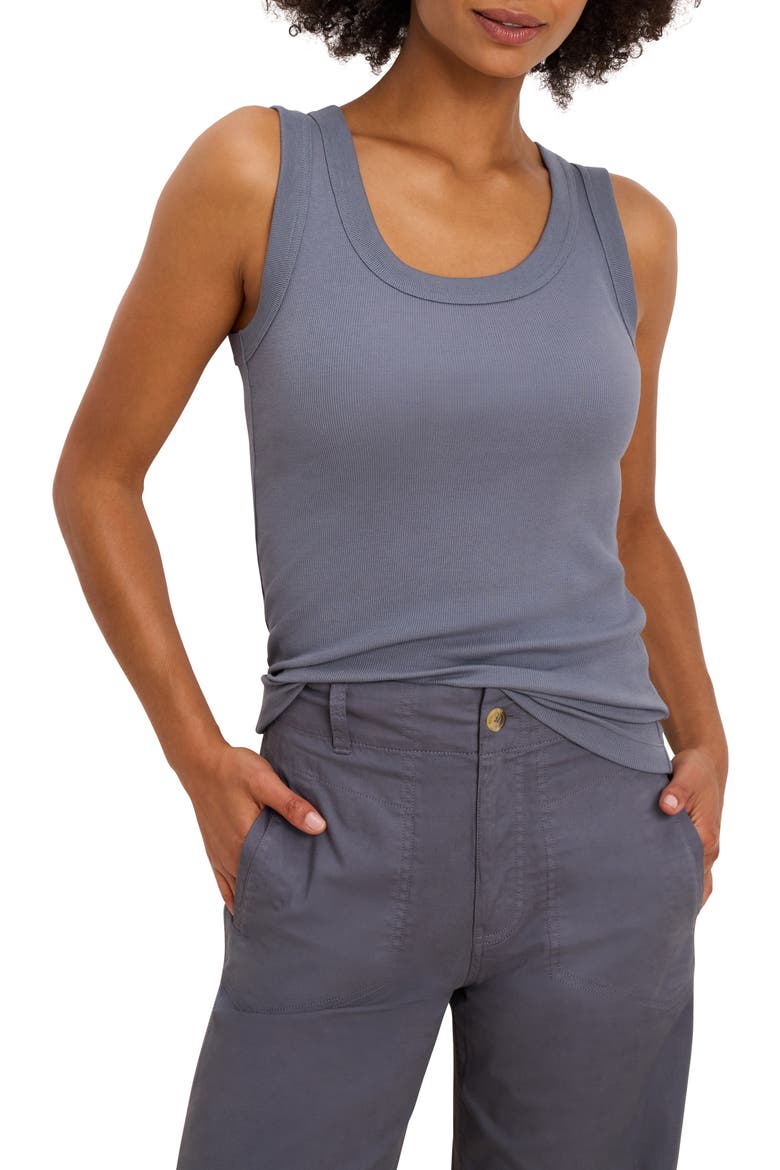 Perfect Knit Rib Scoop Neck Tank, Main, color, BLUESTONE