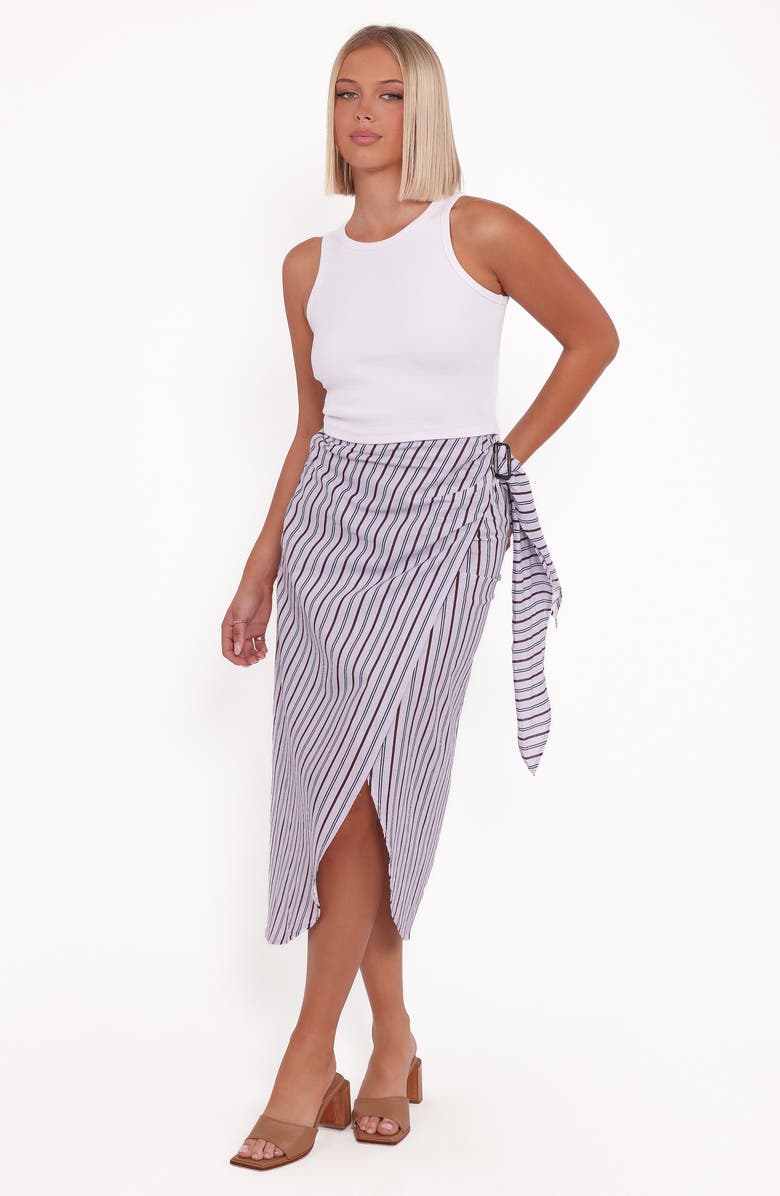 Petal & Pup Jacey Stripe Wrap Midi Skirt, Alternate, color, Midnight Stripe