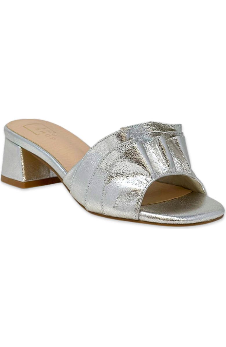 SHUSHOP Frances Slide Sandal, Main, color, Silver