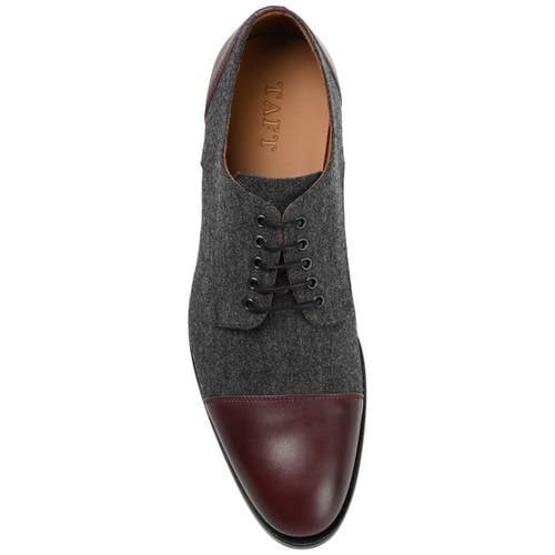 Taft Jack Oxford In Grey/oxblood