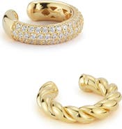 GLAZE JEWELRY Set of 2 Sterling Silver Ear Cuffs