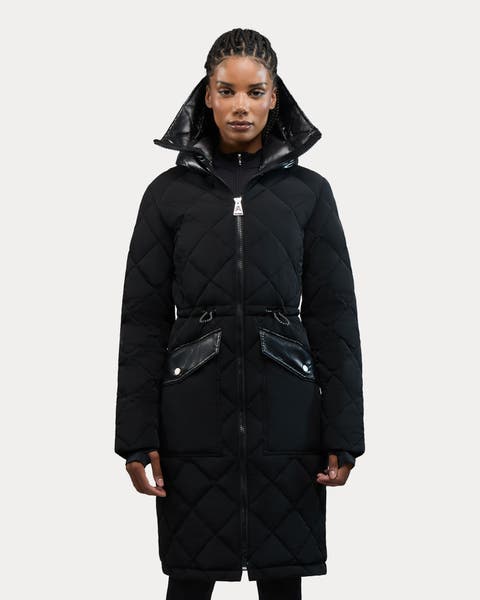 Arly Elongated Hybrid Lightweight Puffer Coat