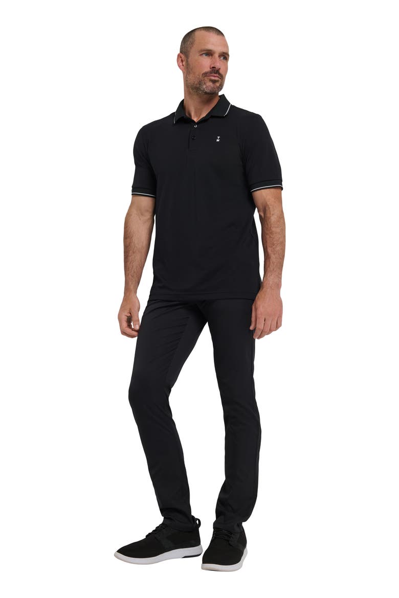 Happier Hour Tipped Cotton Polo, Alternate, color, BLACK