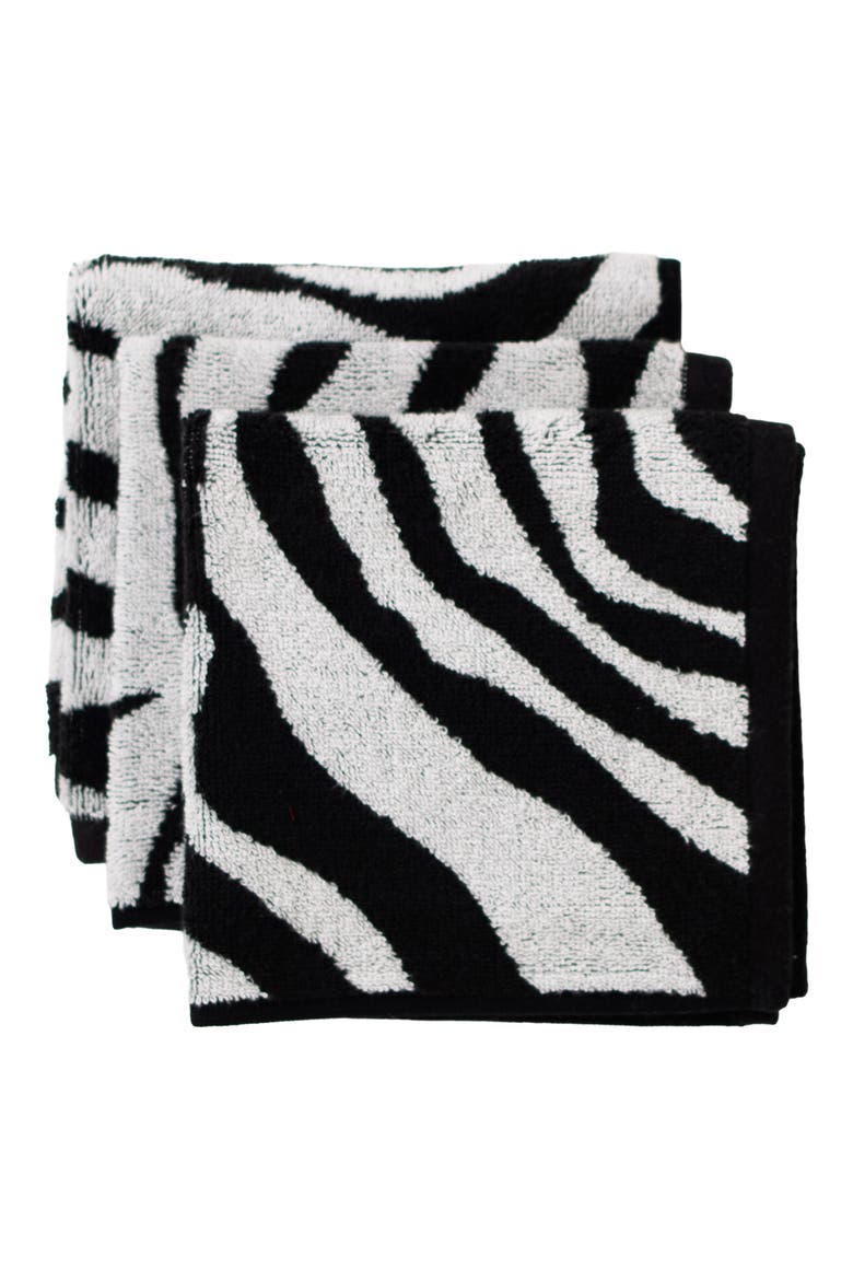 3-Pack Terry Face Towels, Main, color, BLACK/ WHITE