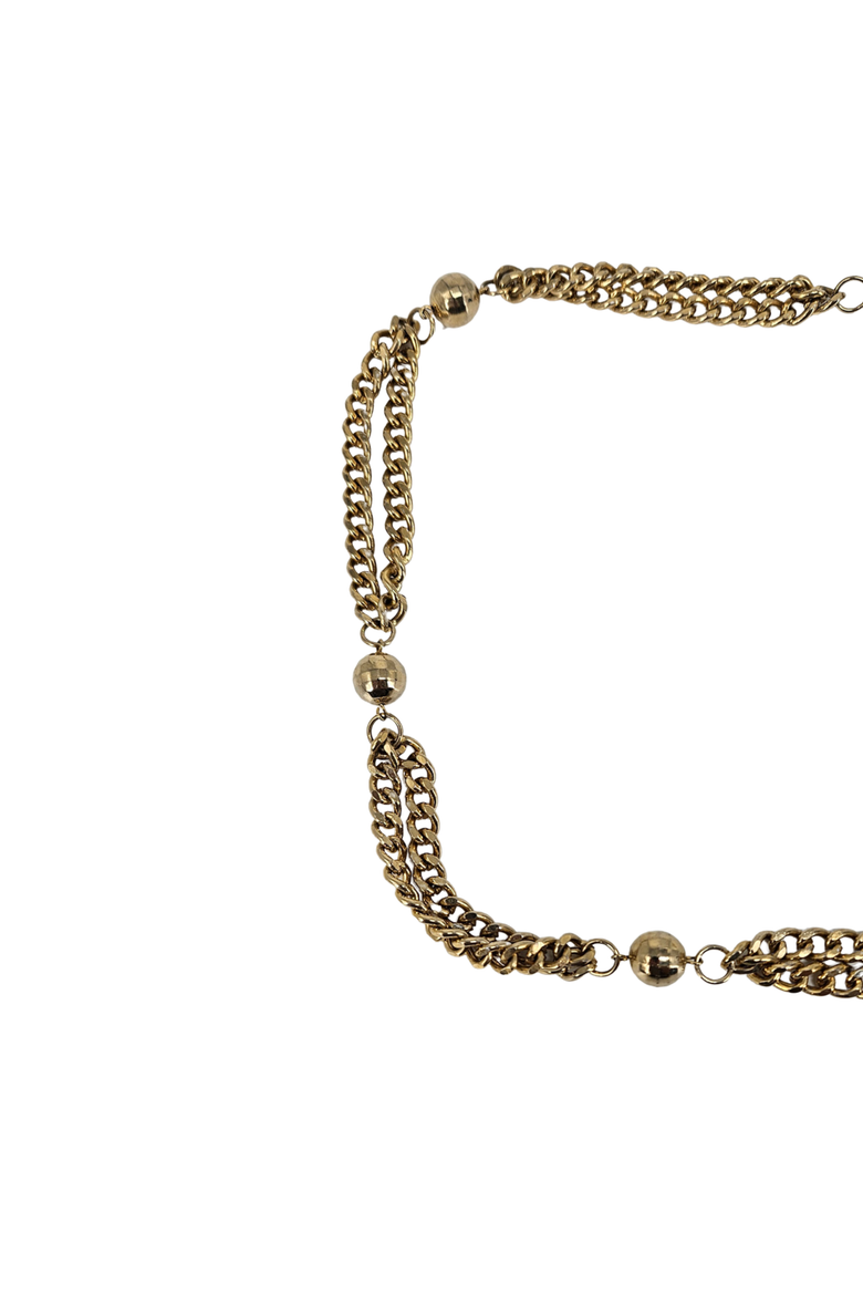 Vintage Goldtone 1960-70s Double Chain Station Belt, Alternate, color, Gold