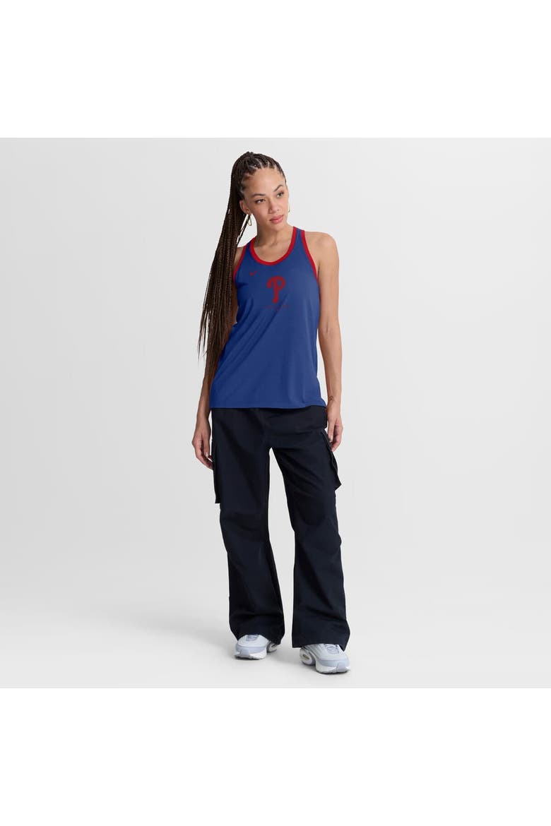 Women's Nike Royal Philadelphia Phillies Tri-Blend Dri-FIT Racerback Tank Top, Alternate, color, Royal