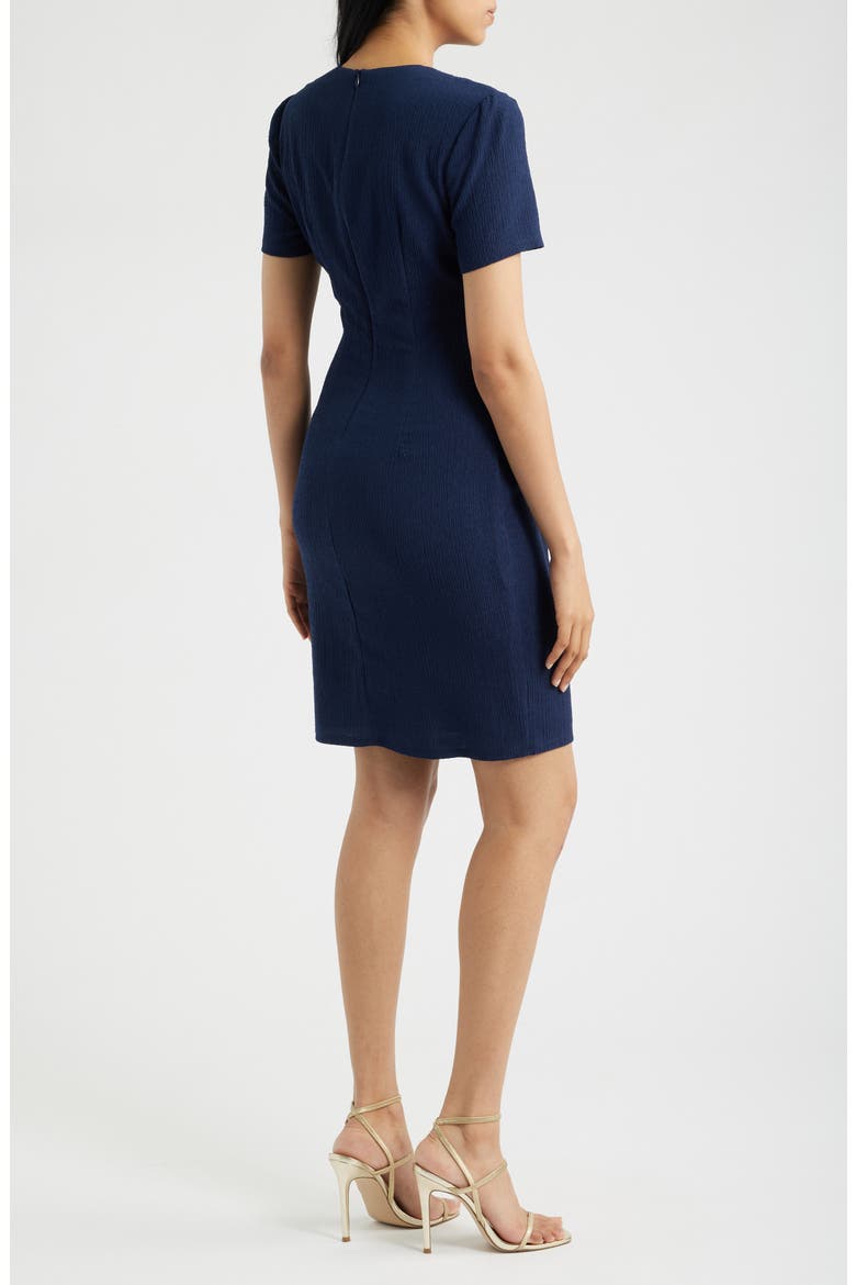 Side Tie Textured Knit Dress, Alternate, color, NAVY