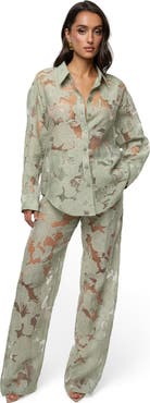 JLUXLABEL Organza Floral Pant