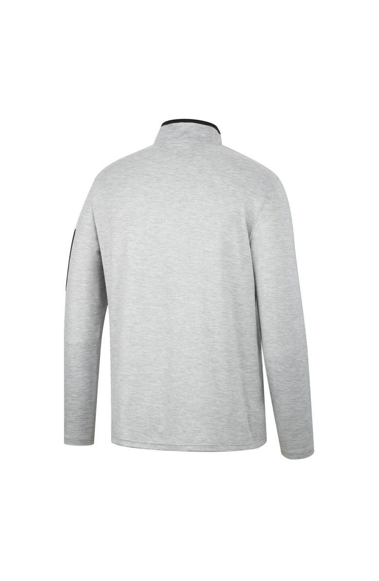 COLOSSEUM Men's Colosseum Heathered Gray/Black Iowa Hawkeyes Country Club Windshirt Quarter-Zip Jacket, Alternate, color, 