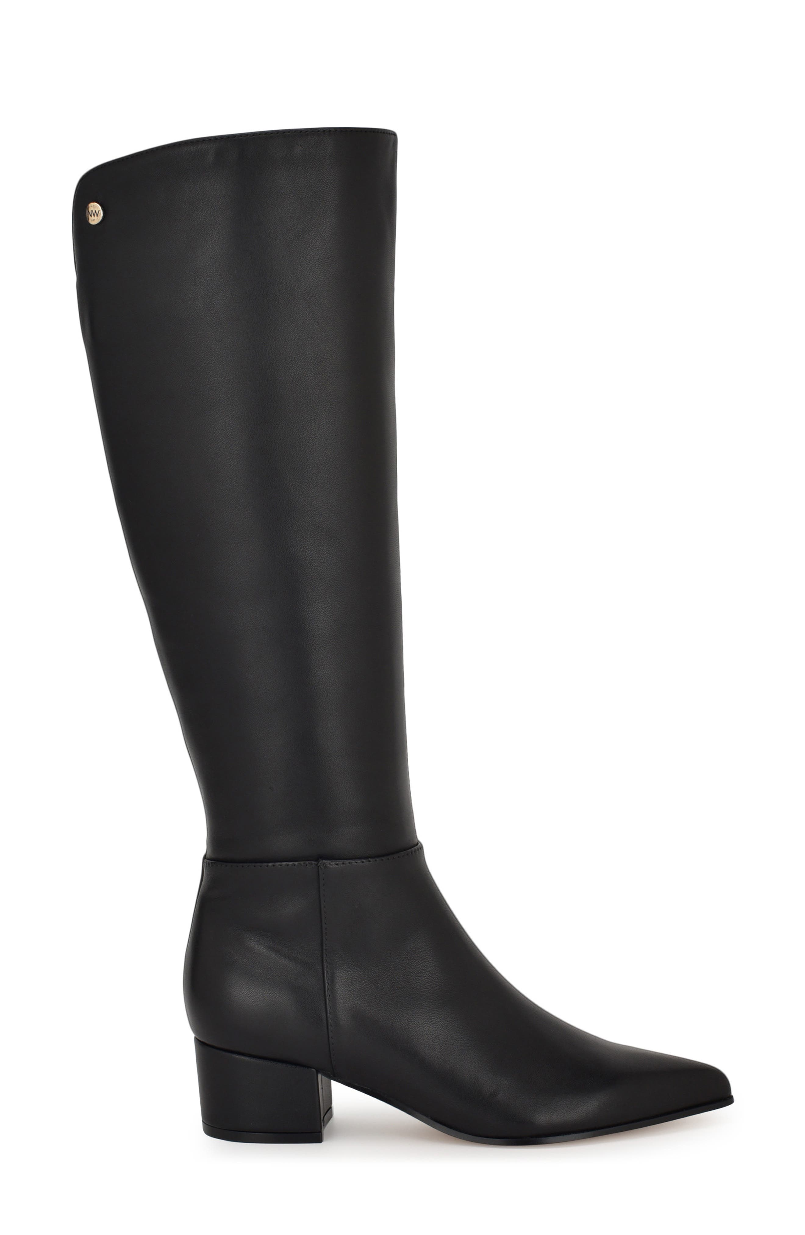 Nine West Morgin Pointed Toe Knee High Boot, Alternate, color, Black