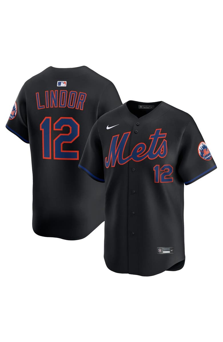 Nike Men's Nike Francisco Lindor Black New York Mets Alternate Limited Jersey, Alternate, color, Black