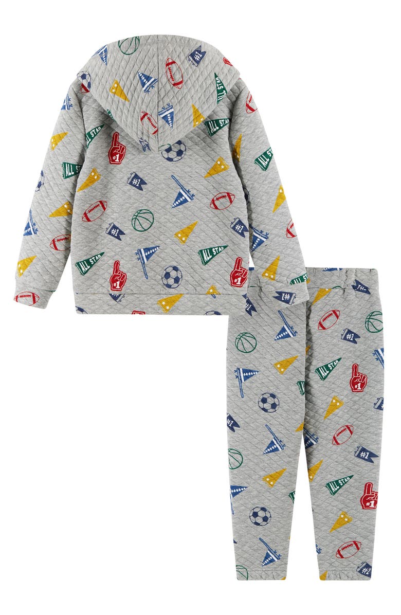 Andy & Evan Kids' Varsity Lounge Hoodie & Joggers Set, Alternate, color, Grey Varsity