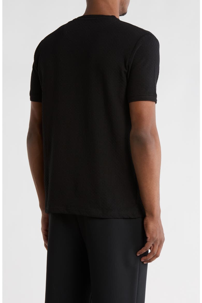 Solid Crewneck Textured T-Shirt, Alternate, color, BLACK