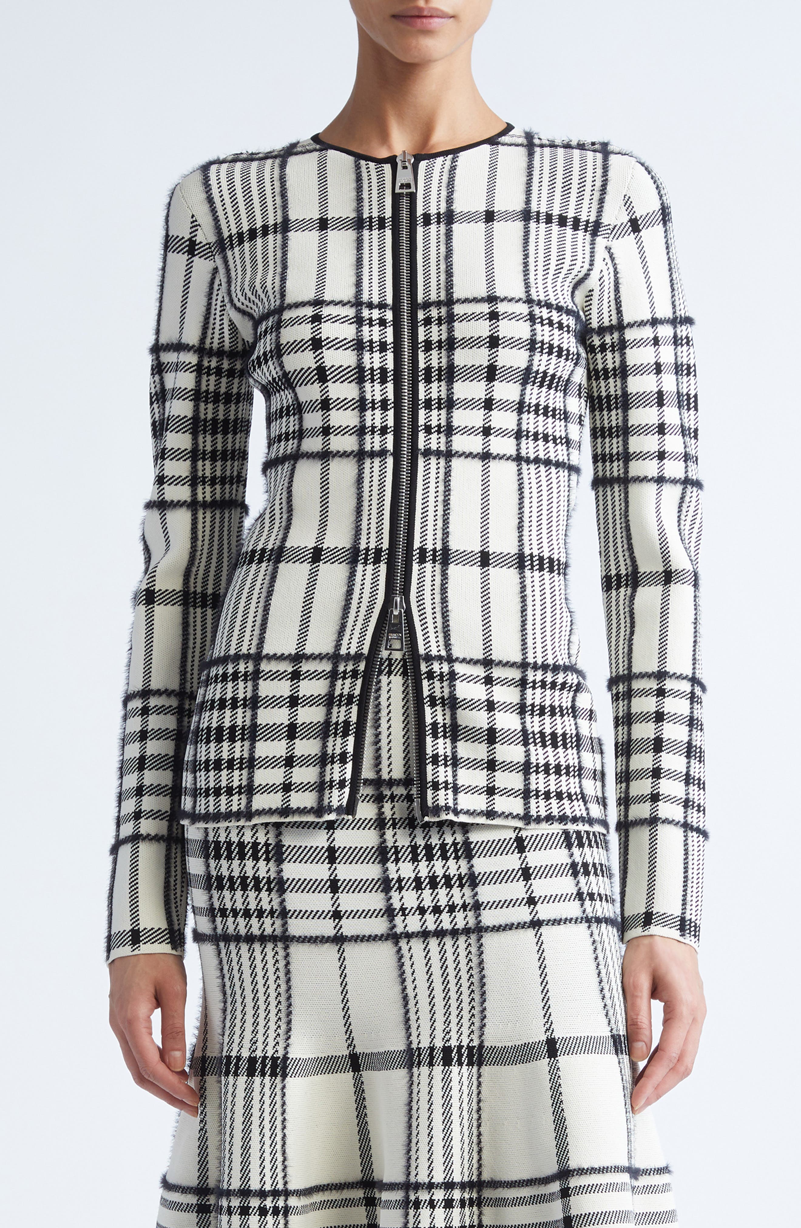 Greer Plaid Jacquard Cardigan