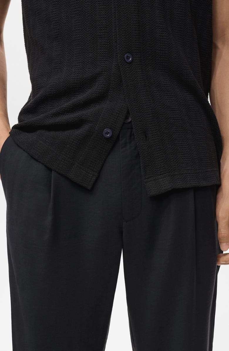 MANGO Pleated Straight Fit Pants, Alternate, color, Black