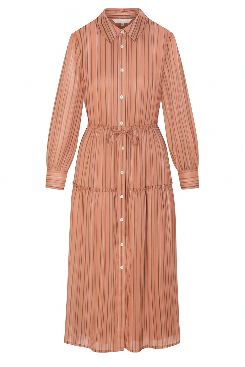 Celeste Stripe Dress, Alternate, color, Persimmon Stripe Multi