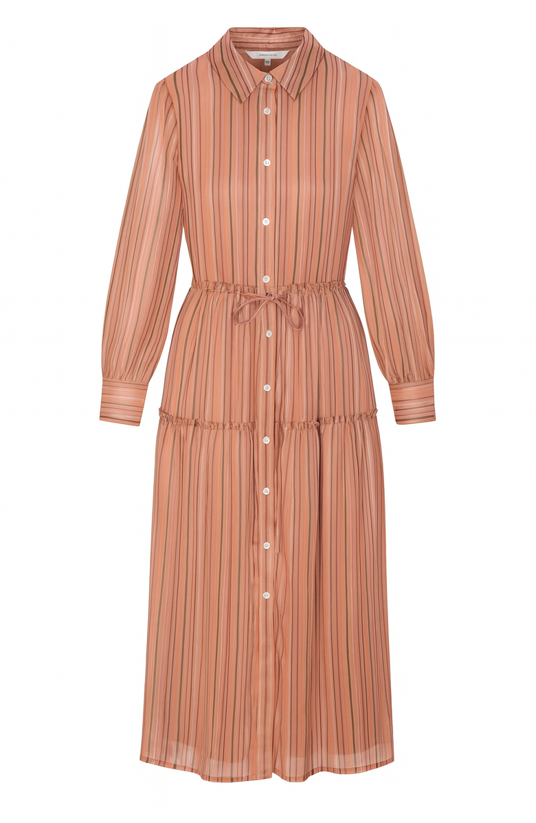 Rebecca Taylor Celeste Stripe Dress, Alternate, color, Persimmon Stripe Multi