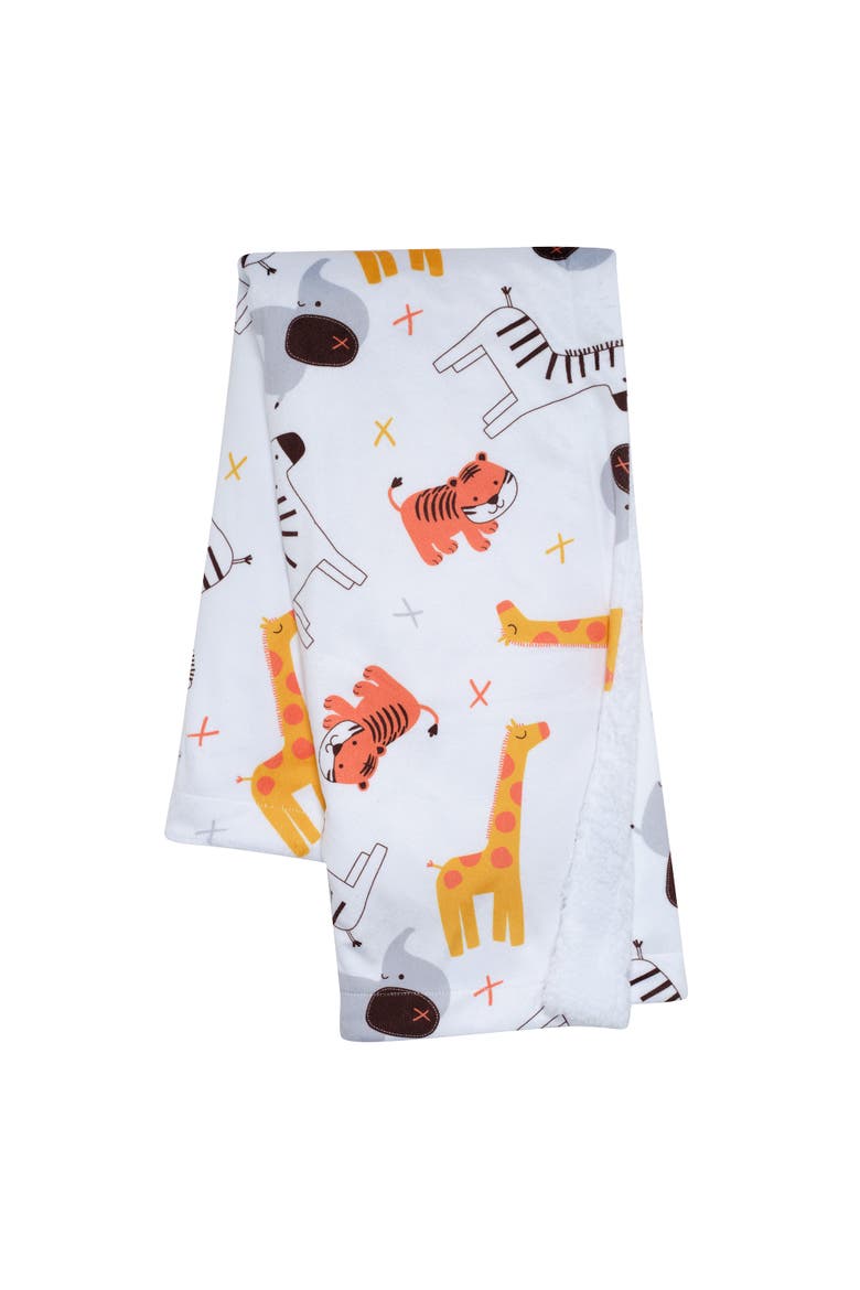 Lollipop Jungle Fleece Baby Blanket, Main, color, White