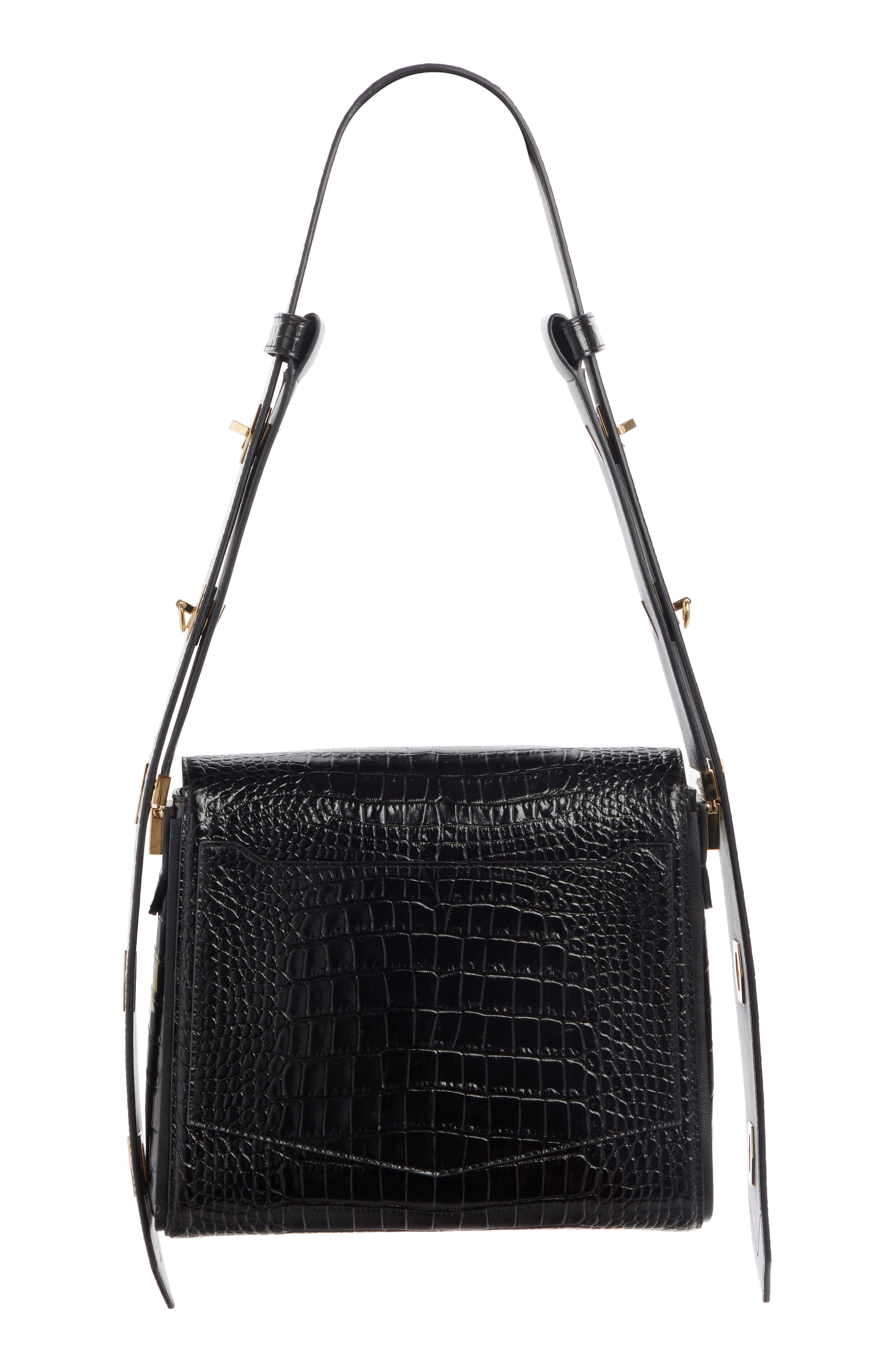 Givenchy Medium Eden Croc Embossed Leather Shoulder Bag, Alternate, color, 