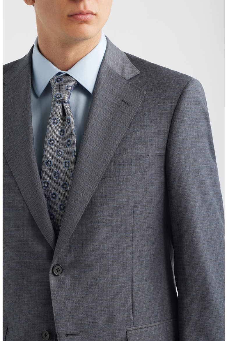 Grey Mélange Wool Suit, Alternate, color, MID GREY
