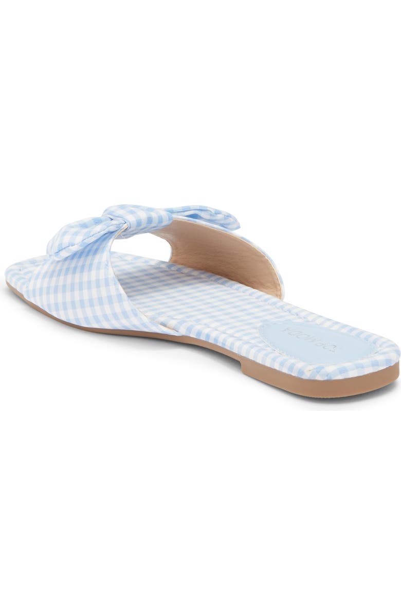 TOP MODA Penny Gingham Bow Slide Sandal, Alternate, color, Blue