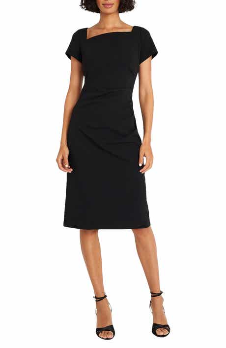 Ruched Cap Sleeve Sheath Dress