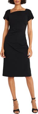 Maggy London Ruched Cap Sleeve Sheath Dress