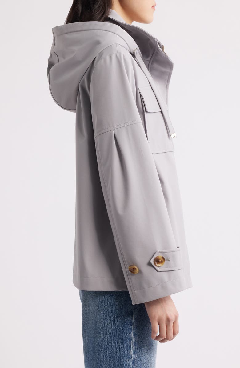 BCBG Max Azria Water Resistant Hooded Jacket, Alternate, color, Stone