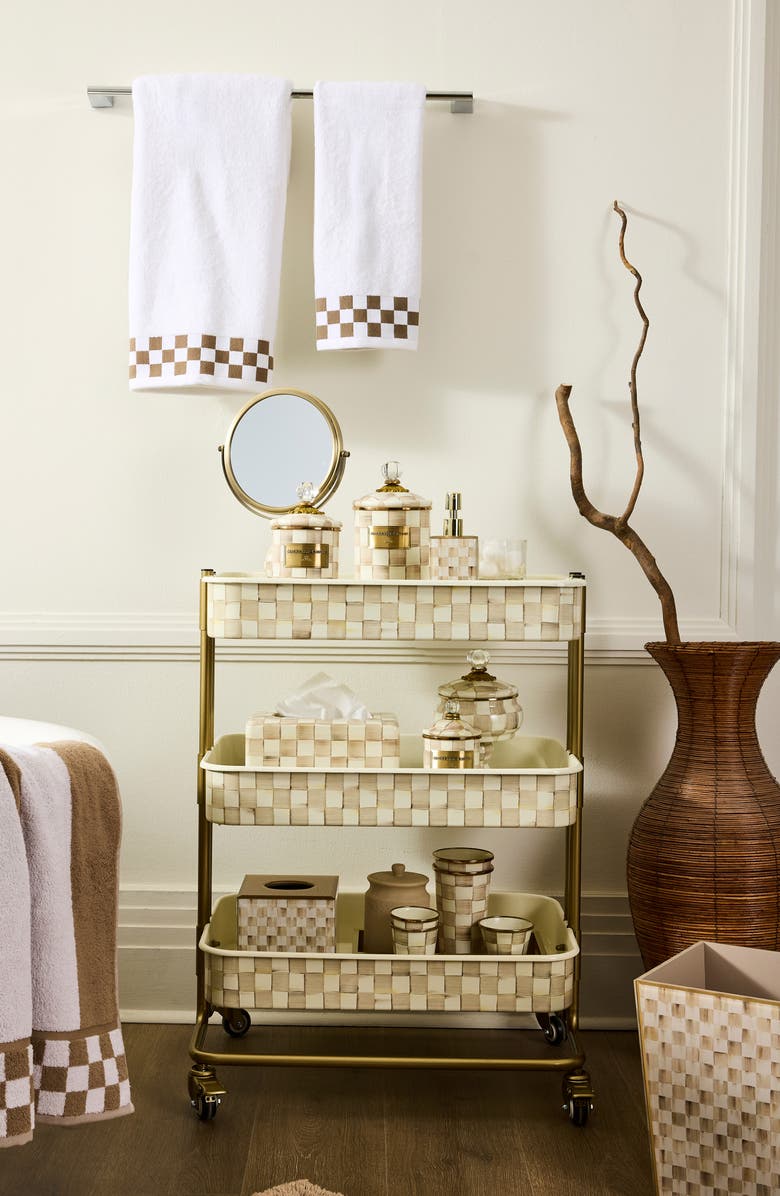 MACKENZIE CHILDS Mocha Check 3-Tier Kitchen Cart, Alternate, color, Mocha